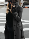 Lawetta – Women's High Collar Long Coat | Streamlined look