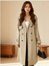 Kawita – Women’s Long Double-Breasted Trench Coat | Belted Classic